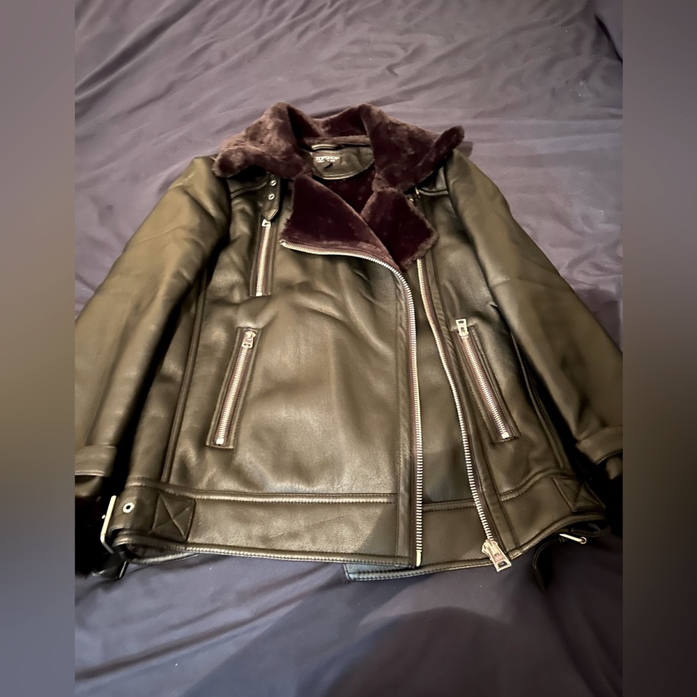 TopShop faux Leather jacket size 2
